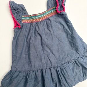 Cherokee Blue Dress with Pink and Multicolor Accents